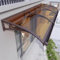 Vordach für Haustür aus Polycarbonat teal,Überdachungen mit Aluminiumhalterungen Kaffee,vordach hauseingang,UV-Schutz/Regenschutzvordach türüberdachung für Terrasse,Balkon (150 x 390cm)