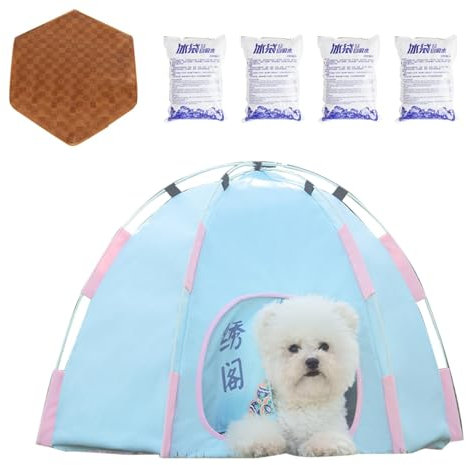 Pet Cooling House - Dog Shade Weather Shelter,Ventilate Cot Bed Continuous Cooling Tent Air Conditioned Comfort Portable Tent For Pets, Cot Dog Bed Waterproof Dog Tent
