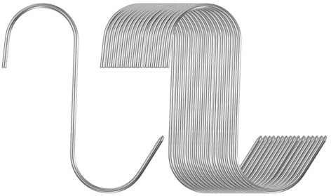 sourcing map 16pcs 5 Meat Hooks 304 Stainless Steel Butcher Hook S-Shaped Meat Processing Hooks for Hanging Smoking Grilling Beef Rib BBQ (MAX Load 11 Pound)