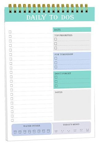 Task Management Pad, Daily Agenda Notepad, Planning Organizer Notebook, Work Task Checklist, Daily Schedule Notebook, Productivity for Work Home, Planning Notepad 21x14.8cm