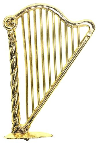 ifundom Mini Harp Links Musical Kit Wheelbarrow Harpsor Miniature Dollhouse Toy Doll House Tiny Instrument Model Mini House Decor Mini Instrument Adornment Lifelike Harp Golden Plastic