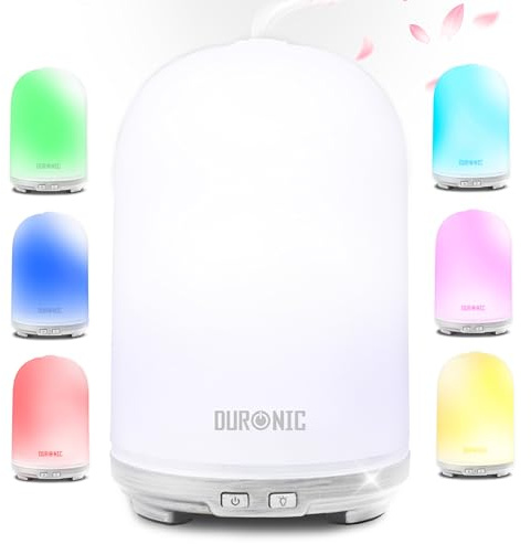 Duronic AD13 Aroma Diffuser, Luftbefeuchter mit 100ml Tank, mit 7 Farben | Diffusor für ätherische Öle, Duftlampe mit stimmungsvollem LED Licht, automatische Abschaltung, Aromatherapie, weiß rot