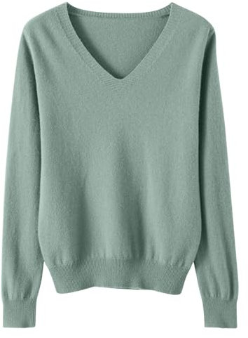 Womens Clothes Cashmere Jumpers Sale Ladies V Neck Jumpers for Women UK Women's Jumpers Sweatshirt Ladies Classic Plain Pullover Knit V Neck Long Sleeve Jumper Tops Blouse T-Shirt 100% Wool