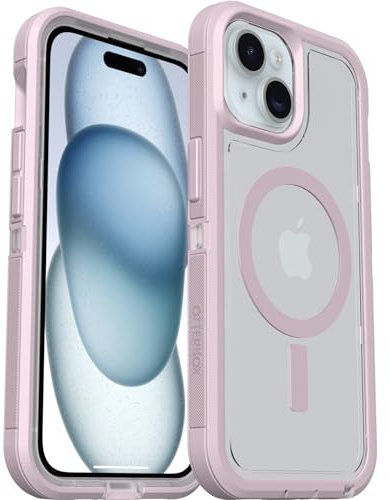 OtterBox Defender Series XT Clear MagSafe Case for iPhone 16e, 15, 14, 13, Shockproof, Drop proof, Ultra-Rugged, Protective Case, 7x Tested to Military Standard, Clear/Purple