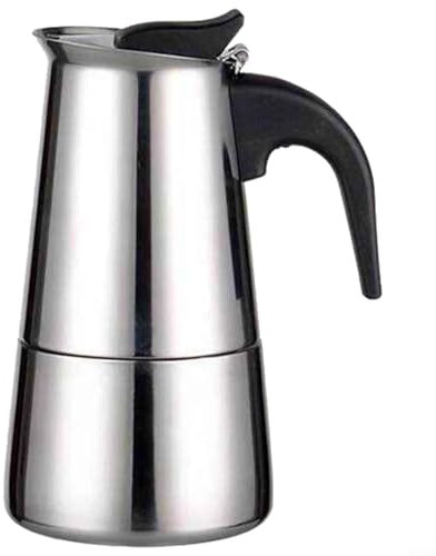 Alanmoship Stainless Steel Moka Pot Coffee Maker 2/4/6/9 Cups Espresso Maker Stovetop Coffee Pot For Induction Gas Electric Ceramic Cooktop(100ML)