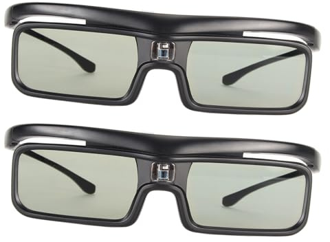 Vvikizy 2Pcs 3D Glasses, Rechargeable Active Shutter 3D Glasses, DLP Link 3D Glasses Fit for LTV-2500 3000 Pro 3500 Pro 3D Projectors