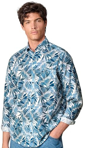 CASAMODA Leinenhemd Print Casual Fit