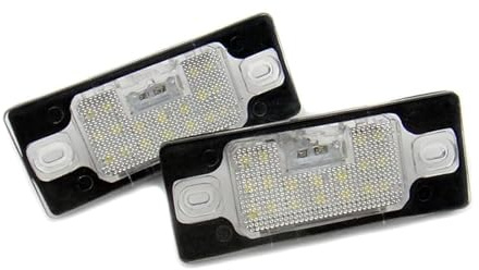 DEMULAX 2x LED Licence Number Plate Light White Canbus, for 99-07 Fabia I 6Y 98-05, for Jetta, for Bora, A4 1J 99-09, for Golf, IV V Variant 5D Touring License Plate Light