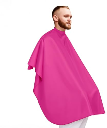 Pinker Umhang für Friseure, Haarschneideumhang in voller Länge, 125 x 145 cm gelb, Friseurumhang, leichter Friseurumhang