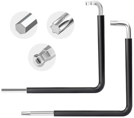 LuxStellar 2 Stück Fenster Einstellwerkzeug mit Wärmeschrumpffolie Inbusschlüssel 4mm, Kugelkopf 4mm und Torx TX15 Einstellschlüssel für Fenstermontagen, Türreparaturen Fenster Montage Werkzeug