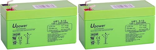 Batería U-Power Plomb AGM 12V 1.3Ah F1 4,8mm (Lot de 2)
