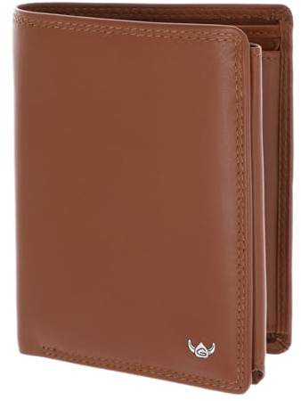 Golden Head Leder Geldbörse Polo RFID Protect Kombischeintasche mit Riegel 1458 Cognac braun