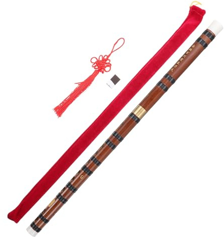 GALPADA Flûte Traversière en Bambou Naturel G Tonalité 2 Sections Instrument Traditionnel Chinois pour Étudiants et Débutants Flûte Légère Portable pour Pratiquer et Apprentissage Musical