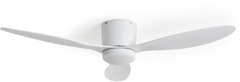 LEDKIA LIGHTING Ventilador de Techo Weimar Blanco para Exterior con Luz LED CCT 1440 lm; Motor DC Silencioso 30W; IP44; 6 Velocidades; 132 cm; 48 dB; Mando; Terraza y Salón