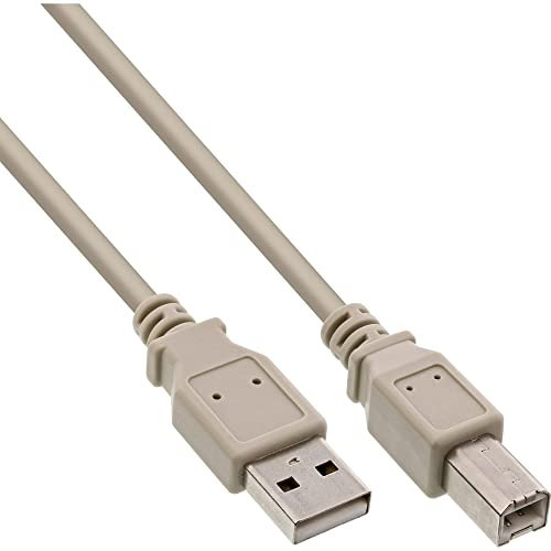 InLine USB 2.0 Kabel, A an B, beige, 1.8m, Bulk