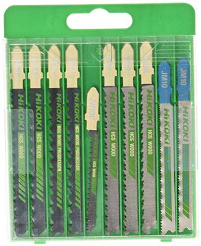 HIKOKI 750049 - Set de 10 hojas de sierra de calar para madera y metal