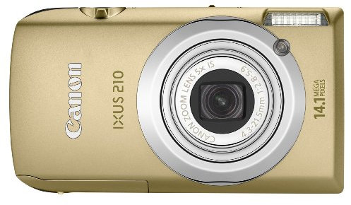 Canon IXUS 210 Digitalkamera (14 MP, 5-fach opt. Zoom, 8,9cm (3,5 Zoll) Full-Touchscreen, bildstabilisiert) gold