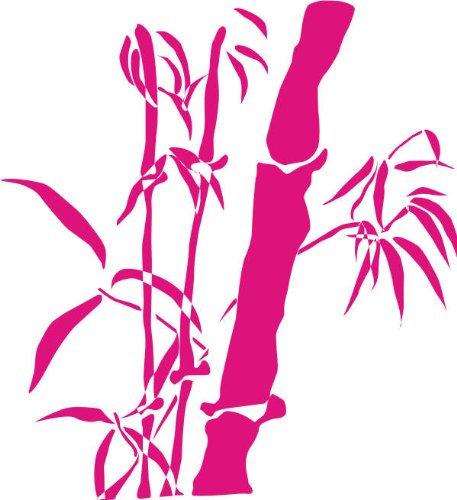 Indigos UG - Wandtattoo Wohnzimmer - Wandaufkleber Bambus Gras 80x72 cm pink w333 - Aufkleber Kinderzimmer Schlafzimmer Küche Badezimmer Büro Dekoration