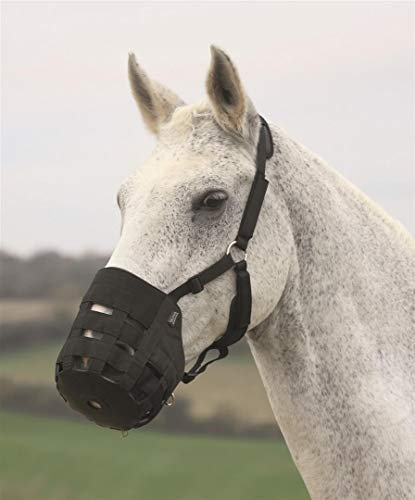 Shires Nylon Grazing Muzzle - Size:Cob Color:Black