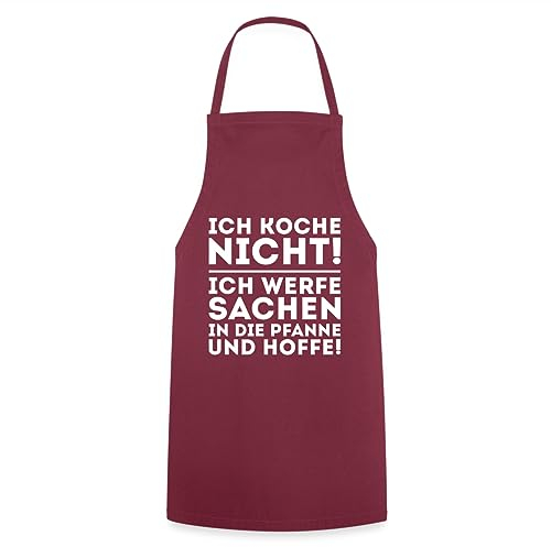 Spreadshirt Ich Koche Nicht Werfe Sachen In Die Pfanne Kochschürze, One size, Bordeaux