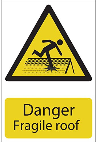 Draper 72395 Danger Fragile Roof Hazard Sign