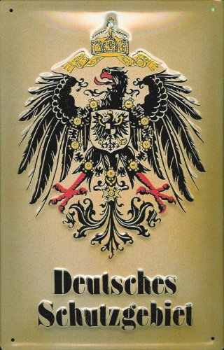 Buddel-Bini Versand Blechschild Nostalgieschild Deutsches Schutzgebiet Adler Wappen Retro Schild Wappenschild