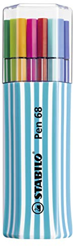 STABILO Premium-Filzstift Pen 68-15er Single-Pack - hellblau