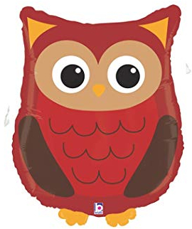Betallic F35173P - Folienballon Eule, rot/braun