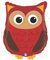 Betallic F35173P - Folienballon Eule, rot/braun