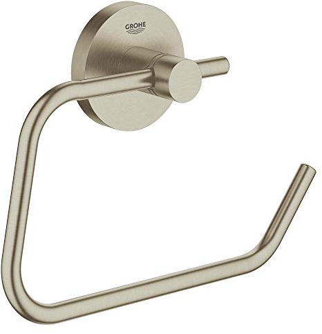GROHE Essentials WCPapierhalter (geeignet zum Bohren oder Kleben, langlebig), nickelgebürstet, 40689EN1