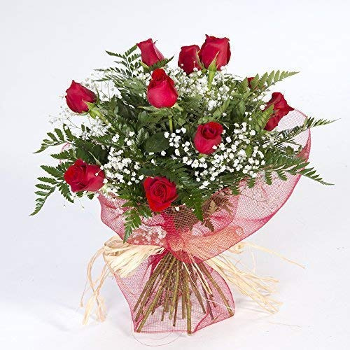 REGALA UNA FLOR | Ramo de 12 rosas naturales a domicilio | Entrega en 24 horas de Lunes a Sábado | Con tarjeta de dedicatoria | 12 rosas rojas