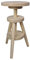 Magnetic Mobel® Hocker Massiv Schemel Stuhl Sitzmöbel Buche Drehhocker Barhocker 52-70cm (Unbehandelt)