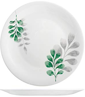 Bormioli rocco set 6 piatti opale botanica verde piano cm27