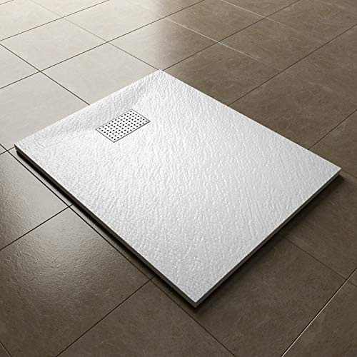 ELEGANT Shower Tray with Drying Area and Waste for Shower Enclosure Cubicle (1000x800mm Chrome Grate A)