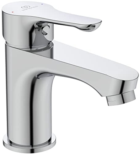 Ideal Standard – Alpha Einhebel-Waschtischarmatur, ohne Ablaufgarnitur, wassersparende CLICK-Technologie, Schnellmontagesystem Easy Fix, Chrom