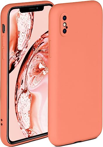 ONEFLOW Soft Case für iPhone X/iPhone XS Hülle aus Silikon mit Kameraschutz, Silikonhülle mit erhöhtem Schutz fürs Display, Backcover Schutzhülle, weiche Handyhülle, Koralle