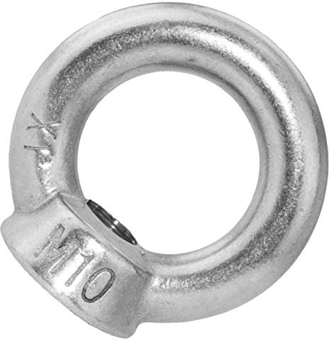 Ringmuttern M10 aus Edelstahl A2 (50 Stück) | ähnl. DIN 582 - Augmuttern - Ösenmuttern - Zurrösen - Transportösen - Edelstahlmuttern von MESAROS®