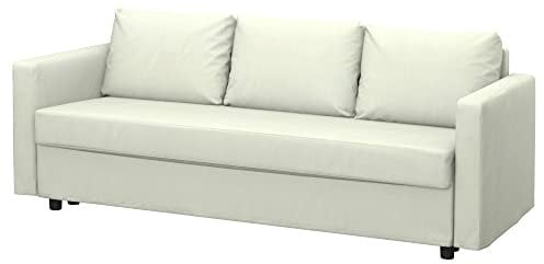 Soferia Sofabezug Kompatibel Mit Friheten 3er Bettsofa Sofaüberzug Sofaüberwurf Sofaschoner Kunstleder Lederoptik Wasserabweisend Pflegeleicht Antiallergisch Eco Leather Ecru
