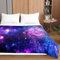 Surwin Tagesdecke Bettüberwurf Steppdecke für Doppelbett Einzelbett, Mikrofaser Wattiert Gesteppt Bettdecke 3D Galaxie Druck Dünne Tagesdecken mit Ultraschall Prägung (Lila Sterne,220x240cm)