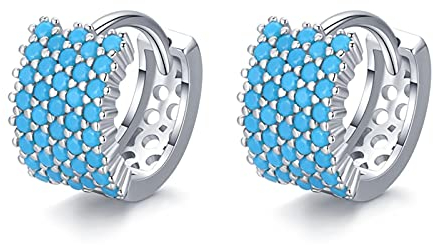 Neue Vintage Türkis Elegante Ohrring Echt 925 Sterling Silber Charm Creolen Für Frauen Hochzeit Schmuck