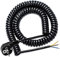 Schutzkontakt-Spiralverlängerung 250V / 16A, KEAGAR Spiralkabel 3-adrig, Dehnbar von 0.75 m bis 3 m, Verlängerungskabel mit Schutzkontaktwickelstecker, IP20 Innenbereich - Schwarz