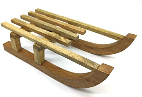 DARO DEKO Holz Schlitten Natur braun 23 x 45,5cm