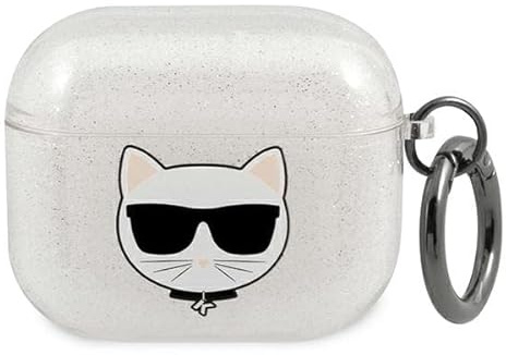 Karl Lagerfeld KLA3UCHGS Hülle für AirPods 3 Silber Glitter Choupette