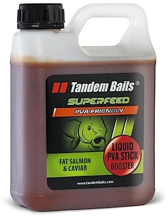 Tandem Baits Karpfen Futter Angelfutter Attraktor SuperFeed Liquid PVA Stick Booster 1000 ml Fetter Lachs Und Kaviar