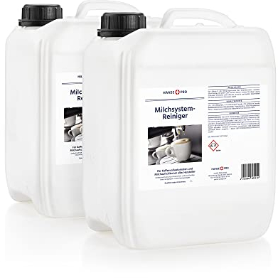 HANSE PRO Milchsystem-Reiniger, 2 x 5 Liter I Milch-Reiniger I Milchschaum-Reiniger I Reiniger für Milchaufschäumer, Kaffeevollautomaten Sahneautomaten
