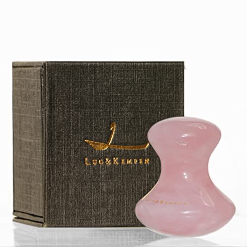 Luo&Kempen® Edelstein-Trigger I 100% Natürlich I Jade I Rosenquarz I Anti-Aging I Triggerpunkt Drücker I Gua Sha I Massage I SPA I Akupressur I Faszien I (Rosenquarz)