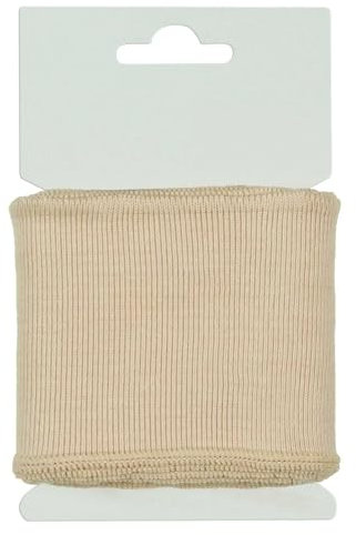 Cuff Bündchen Öko-Tex 135x7cm Strickbündchen Baumwolle in 50 Farben erhältlich, Farbe:020 - hellbeige