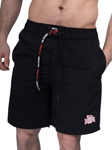 Lonsdale Men's DUNBEATH Pants, Black/White/Red, L