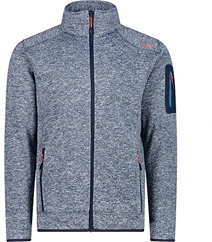 CMP - Knit-Tech-Fleecejacke für Herren, Blauer Tintensturm-Orange, 58