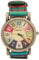 SUNGOOYUE Mädchen-Hippie-Uhr, Mehrfarbiger Böhmischer Stil, Messing, PU-Leder, Knopfbatterie, Damenuhr Zum Verschenken von Geburtstagsfeiern (Blau)